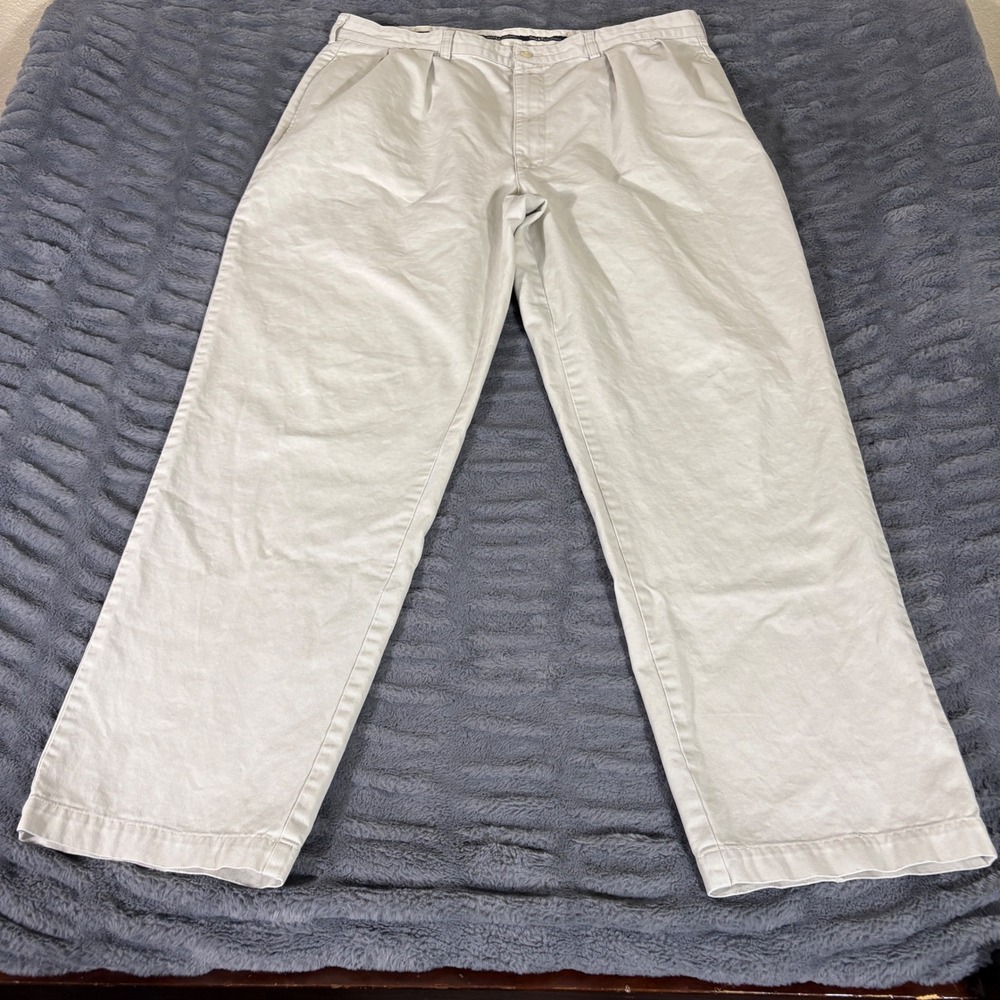 Polo Ralph Lauren Andrew Pant Mens 40x32 Tan Khaki Pleated Chino Cotton Twill
